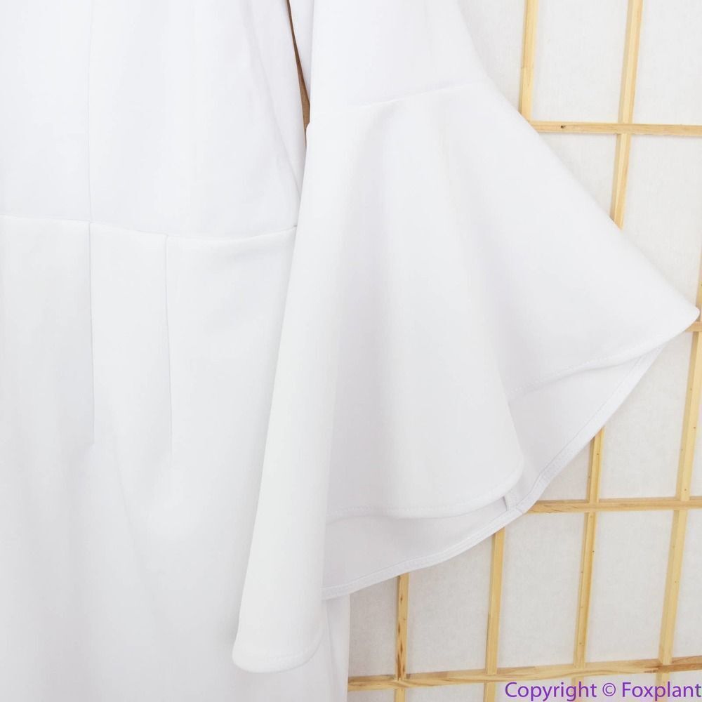 Eloquii White Midi Dress with Flared Sleeves - Picture 15 of 15